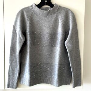SALE! Peserico Grey Sequin Cashmere/Silk/Wool Sweater